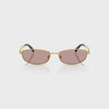 Prada PR D51S Oval Sunglasses - Gold
