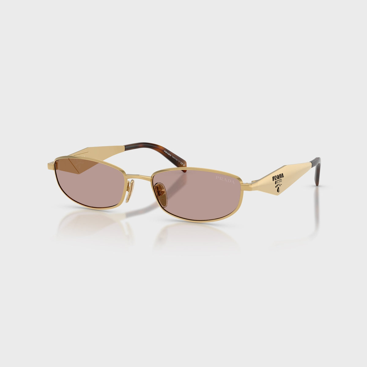 Prada PR D51S Oval Sunglasses - Gold
