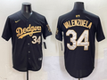 Men's Los Angeles Dodgers Fernando Valenzuela #34 Black Team Player Jersey