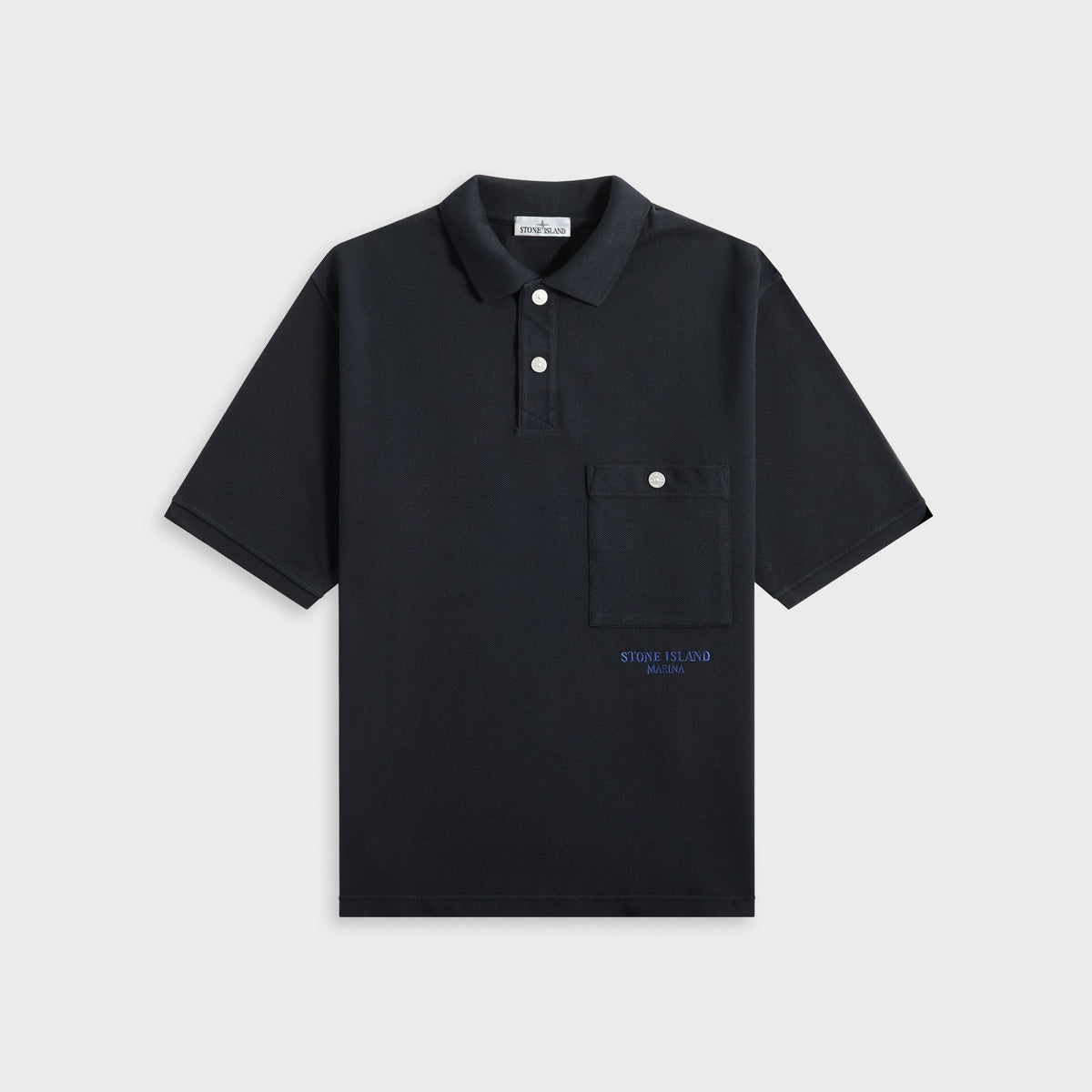 Stone Island Cotton Pique Marina Polo - Navy Blue