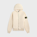 Stone Island Malfile Fleece Garment Dyed Old Effect Zip Hoodie - Biege