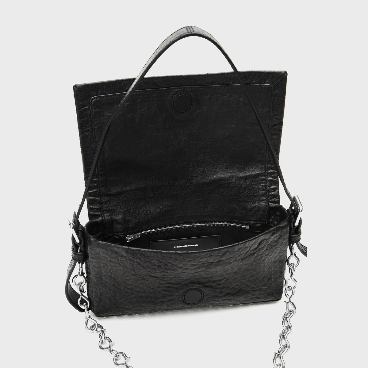 Alexander Wang Ricco Crushed Slim Flap Bag - Black