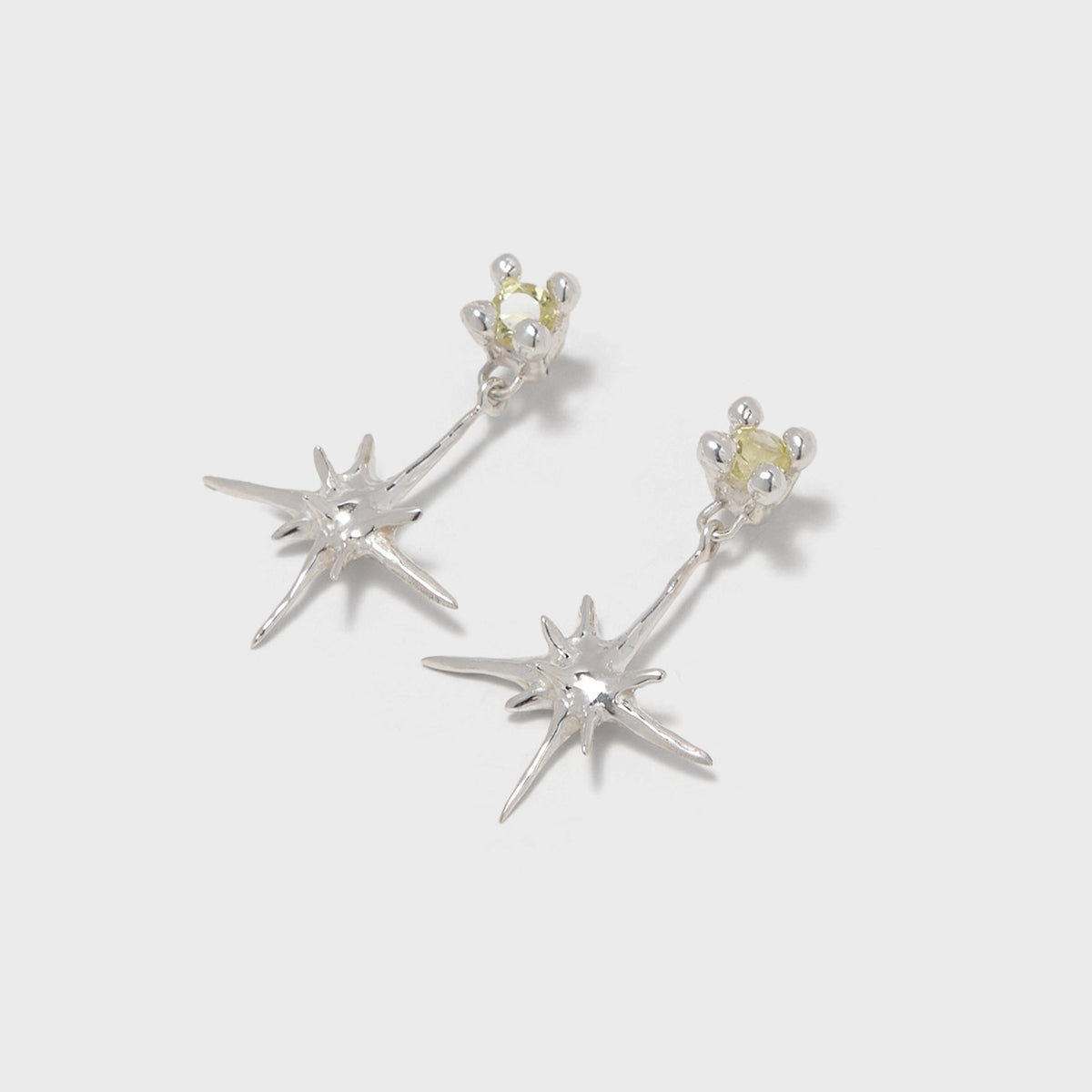 Faris Uni Gem Drop Earrings - Sterling Silver / Lemon Topaz