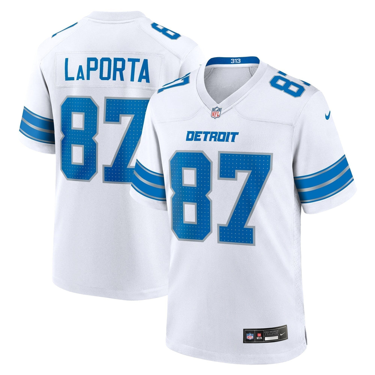 Sam LaPorta Detroit Lions Nike White Game Jersey -  White