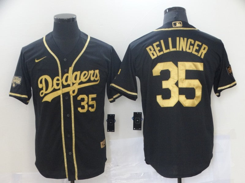 Men's Los Angeles Dodgers Cody Bellinger #35 Black Authentic Game Jersey1