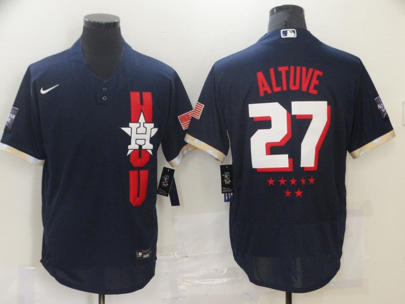Men's Houston Astros Jose Altuve #27 Navy All Star Game Jersey1