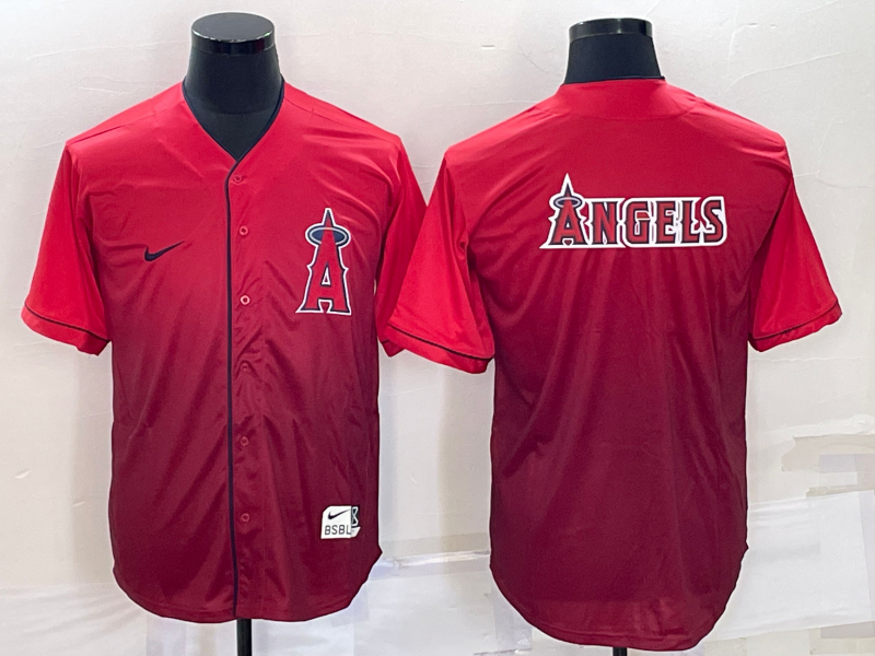Men's Los Angeles Angels Red Replica Baseball Jersey1