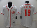 Men's Cincinnati Reds Joey Votto #19 White Replica Baseball Jersey1