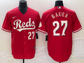 Men's Cincinnati Reds Trevor Bauer #27 Red Replica Baseball Jersey1