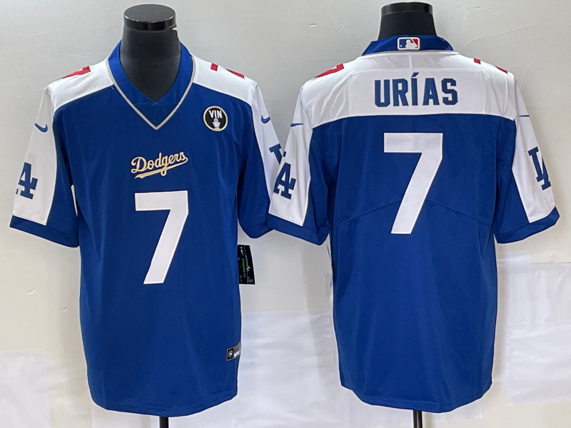 Men's Los Angeles Dodgers Julio Urias #7 Royal Replica Player Jersey1
