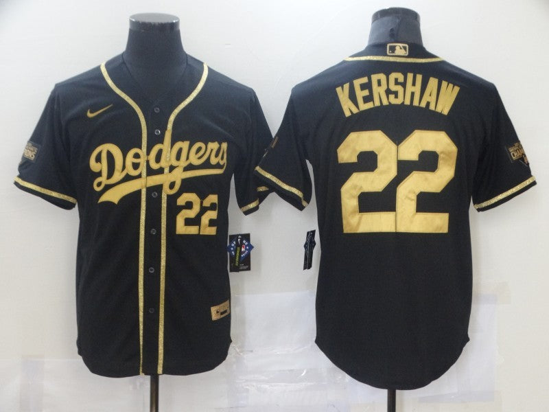 Men's Los Angeles Dodgers Clayton Kershaw #22 Black Authentic Game Jersey1