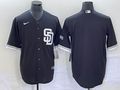 Men's San Diego Padres Black Replica Blank Jersey