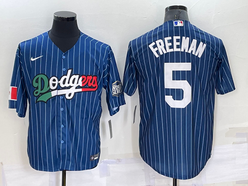 Men's Los Angeles Dodgers Freddie Freeman #5 Blue Authentic Game Jersey1