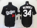 Men's Los Angeles Dodgers Fernando Valenzuela #34 Black Stitched Jersey1