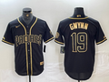Men's San Diego Padres Tony Gwynn #19 Black Stitched Jersey