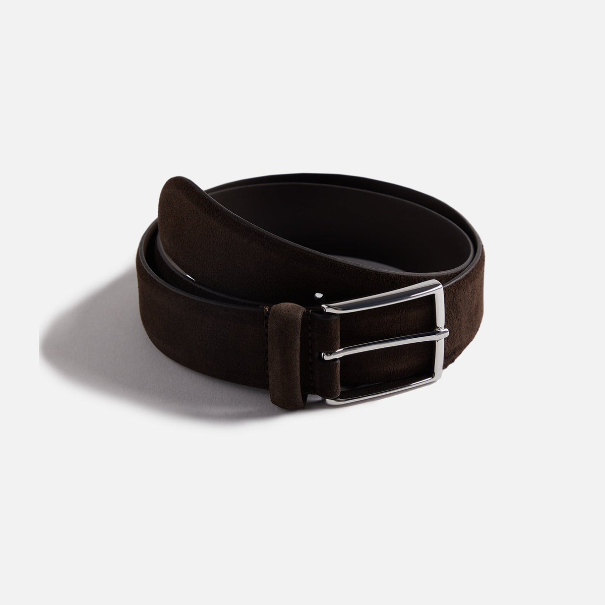 Anderson's Suede Dark Brown Semi Formal Belt - Dark Brown