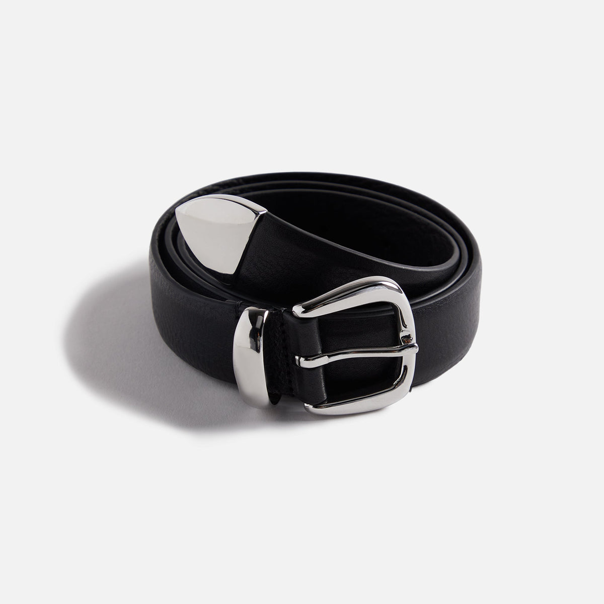 Anderson's Tanned Leather Black Belt With Metal Tip And Keeper - Black