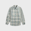 Auralee Super Light Wool Check Shirt - Blue Green Check