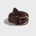 Anderson's Suede Brown Woven Belt - Brown