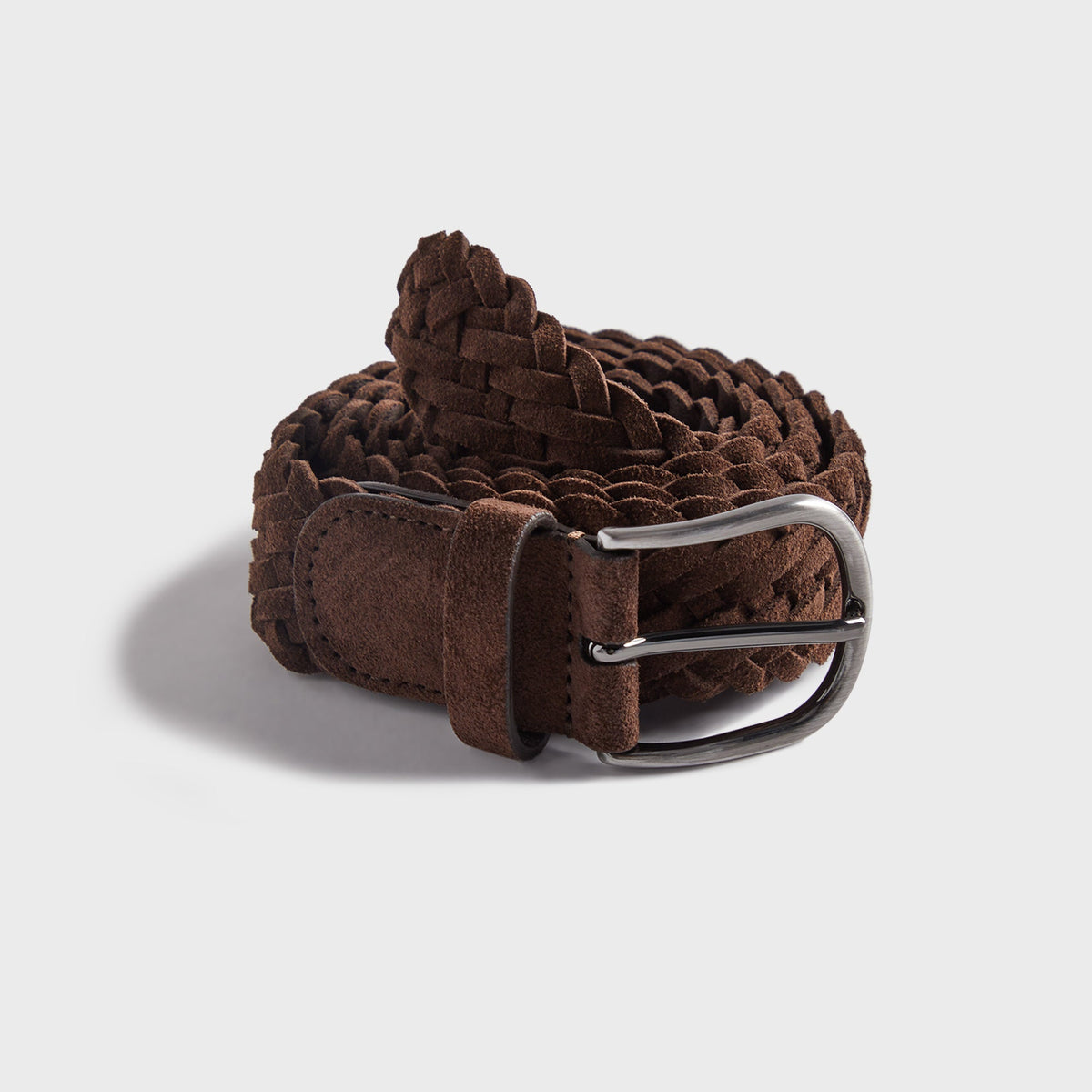Anderson's Suede Brown Woven Belt - Brown