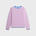 Adrian Cashmere Tattoo Long Sleeve Tee - Purple