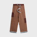 Adrian Cashmere Chestnut Ribbed Trackies - Brown
