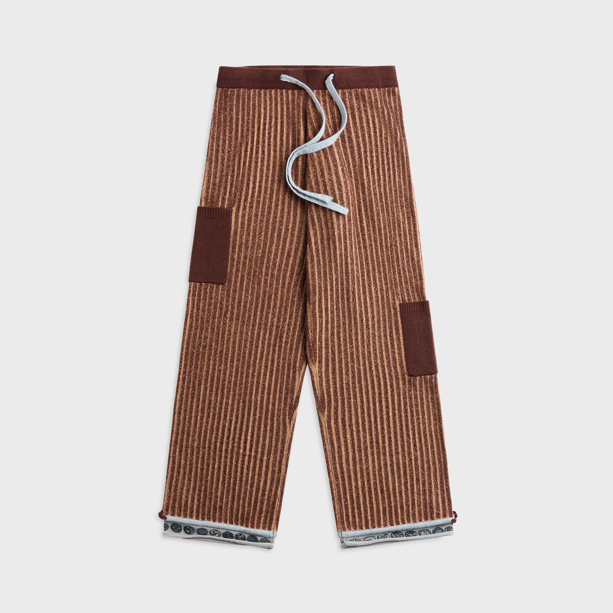 Adrian Cashmere Chestnut Ribbed Trackies - Brown