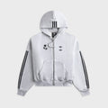 adidas x Willy Chavarria Full Zip Logo Hoodie - Light Grey Heather