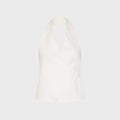 St. Agni Oxford Wrap Top - White