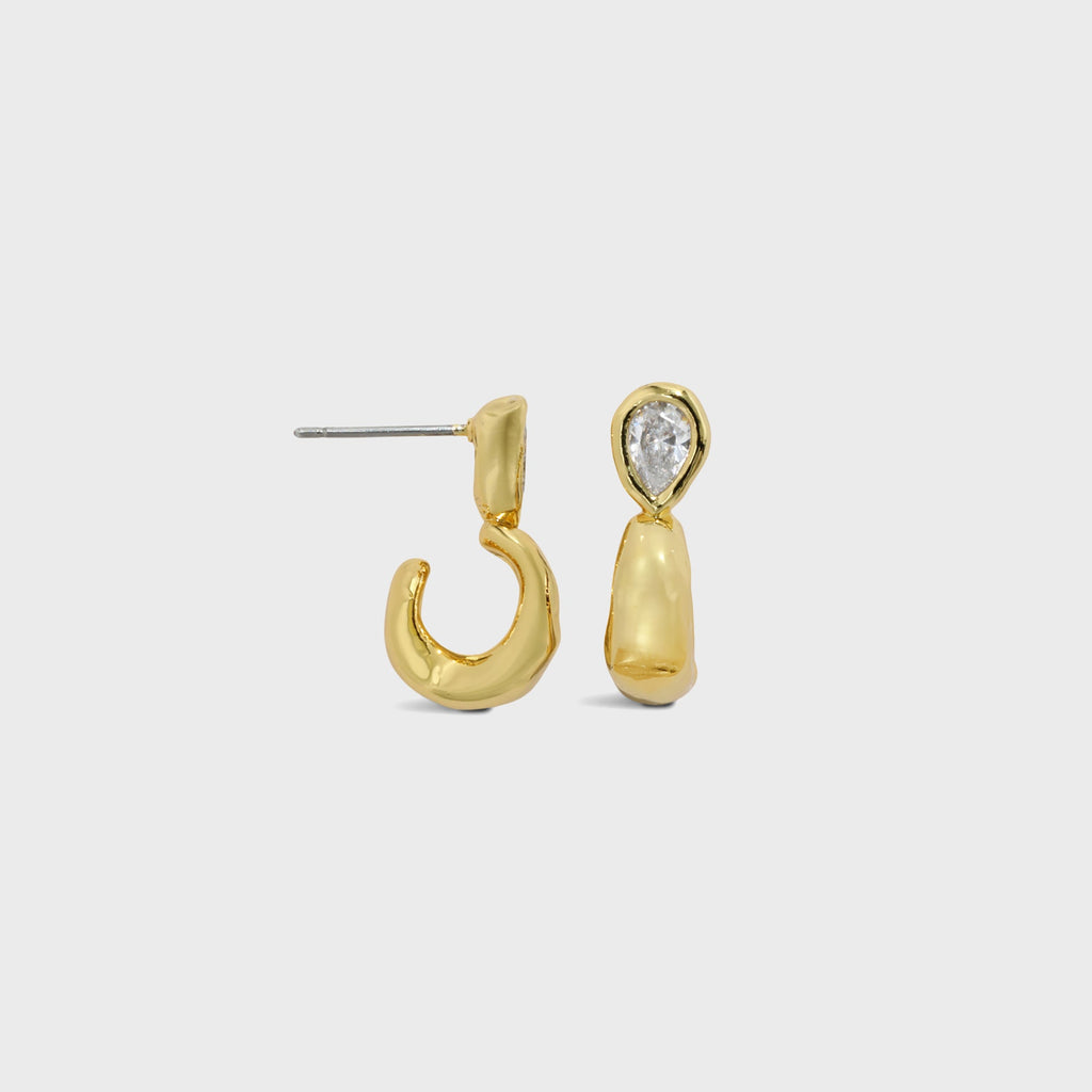 Alexis Bittar Asterales Teardrop Huggie Hoop Earring - Gold