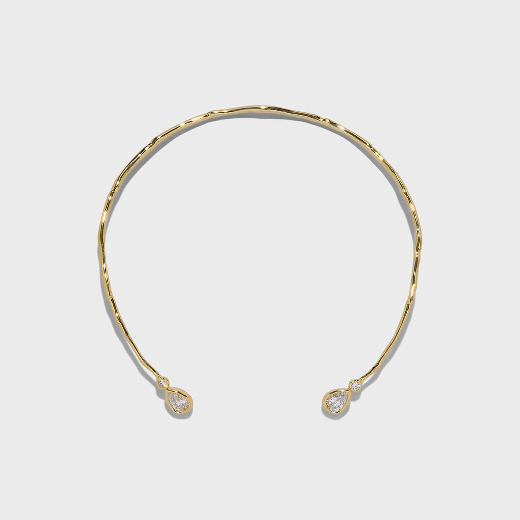 Alexis Bittar Asterales Gold Crystal Capped Skinny Collar Necklace - Gold