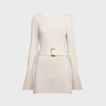 Asta Resort Maya Long Sleeve Mini Belted Dress - Salt Sequin