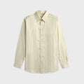 Auralee Cotton Silk Stripe Double Cuff Shirt - White
