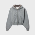Alexander Wang Faux Fur Hood Zip Up Hoodie - Alloy Melange