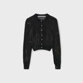 Alexander Wang Crystal Hotfix Cropped Cardigan - Black