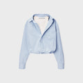 Alexander Wang Gathered Striped Shirt With Layered Tank - Light Blue Stripe