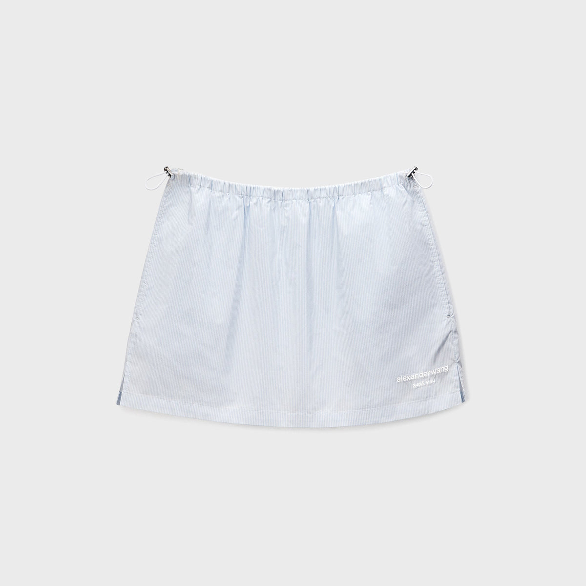 Alexander Wang Mid-Rise Mini Skort -  White / Blue Stripe