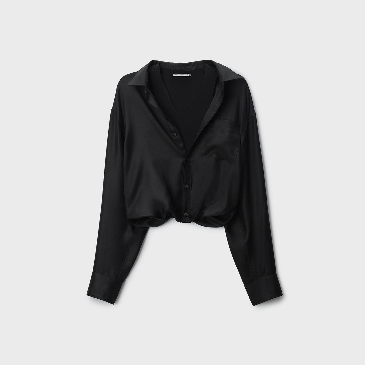 Alexander Wang Silk Layered Cami Shirt Top - Black