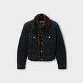 Alexander Wang Faux Fur Lined Denim Jacket - Faded Black