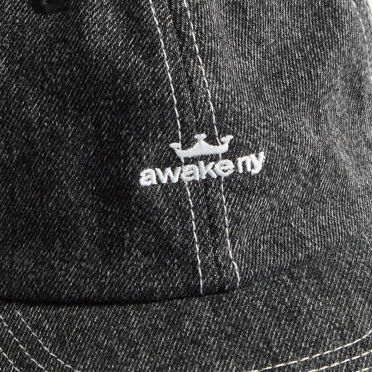 Awake NY Crown Logo Denim Cap - Black
