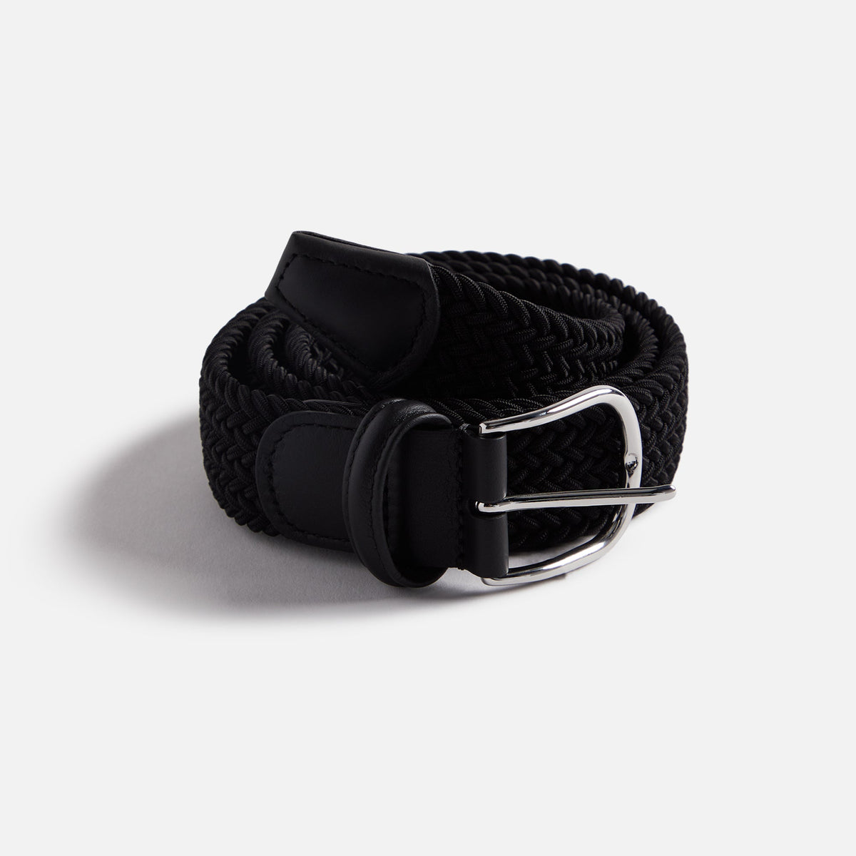 Anderson's Classic Stretch Black Woven Belt - Black