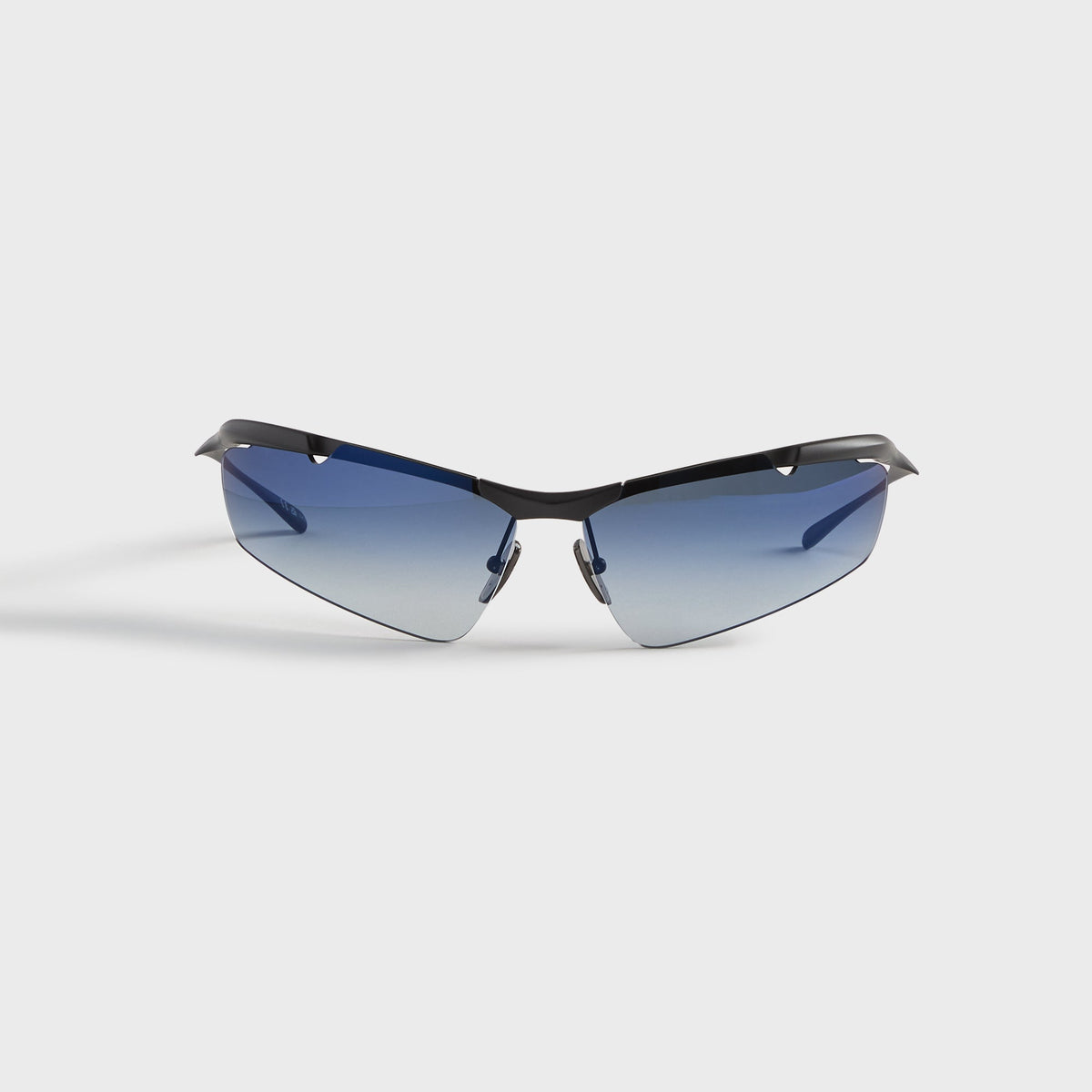 Balenciaga BB0462S Metal Sunglasses - Ruthenium / Blue