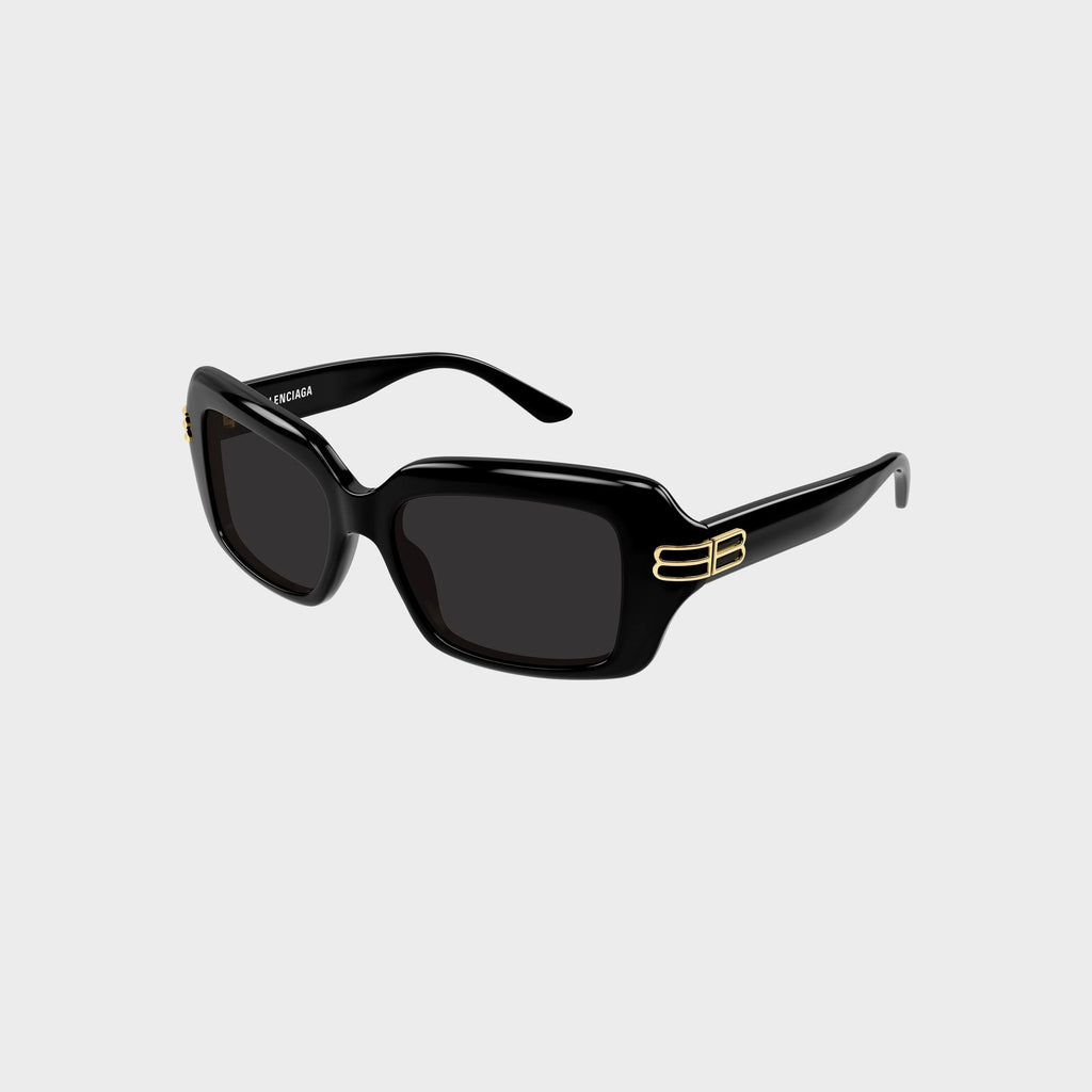 Balenciaga Full Rim Square Sunglasses - Black / Grey