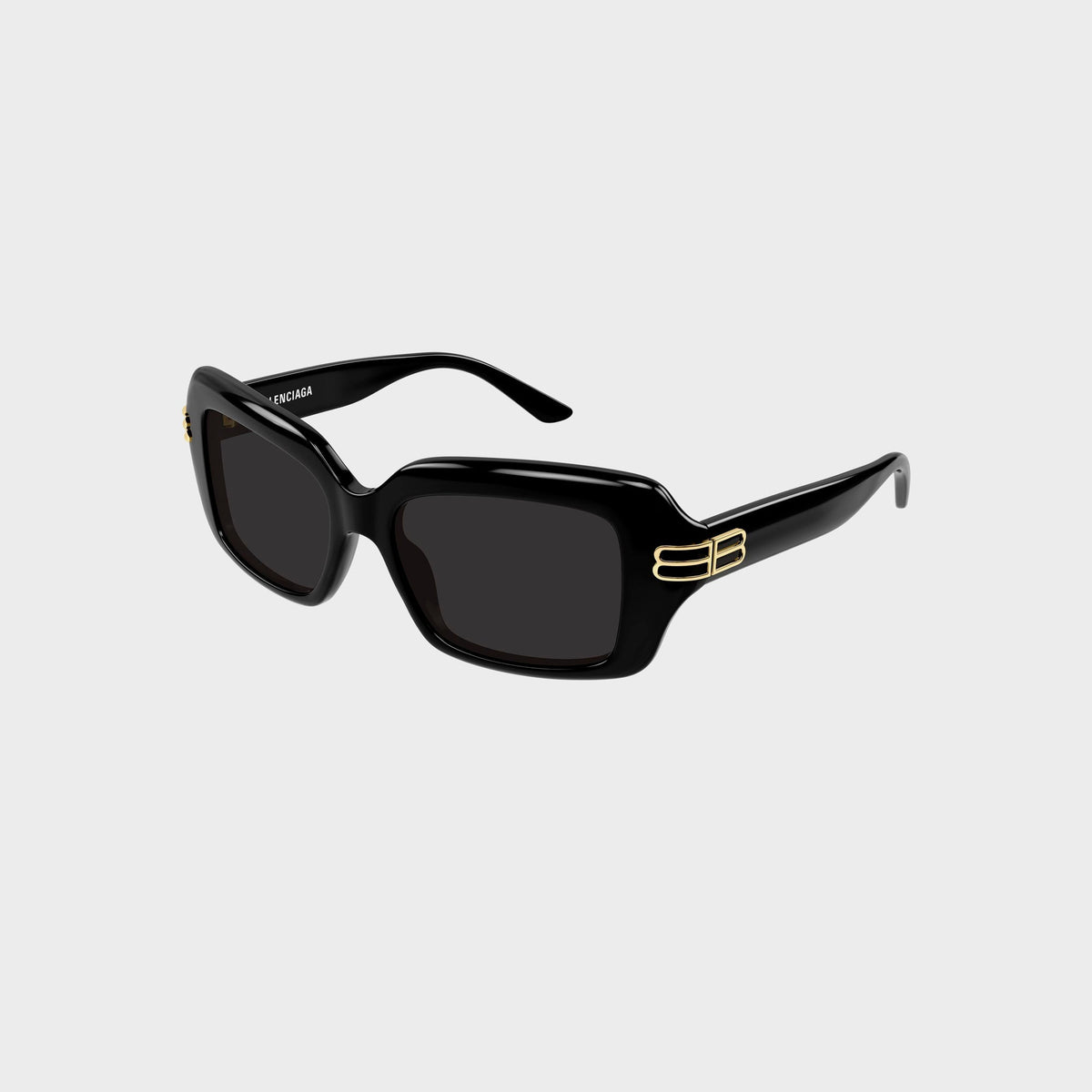 Balenciaga Full Rim Square Sunglasses - Black / Grey