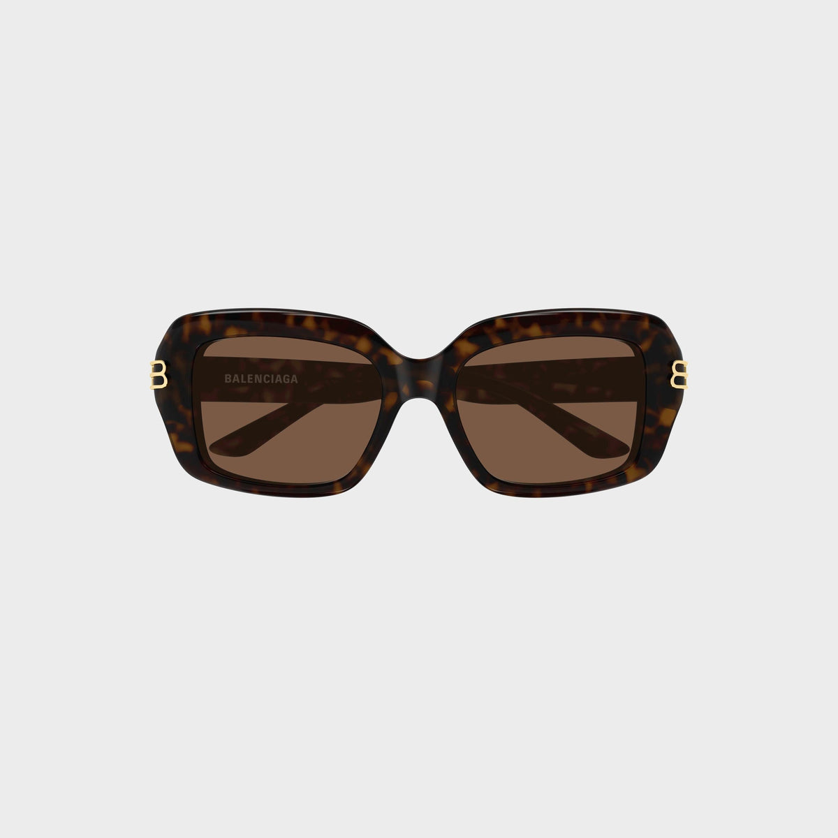 Balenciaga Recycled Acetate Rectangular Sunglasses - Havana / Brown