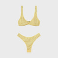 Venuja Brassiere and High Cut Brazilian Bikini Set - Jonquil