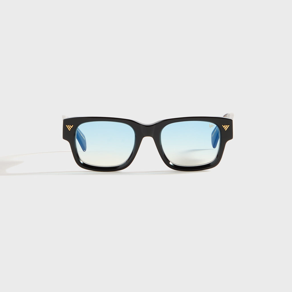 Vintage Frames Bowie Black and Clear Acetate - Glossy Black / Blue
