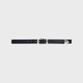 Black Suede Studio Tetra Belt - Midnight Blue Pony Hair / Antique Silver