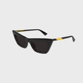 Bottega Veneta Snap Cat-Eye Sunglasses - Black / Grey