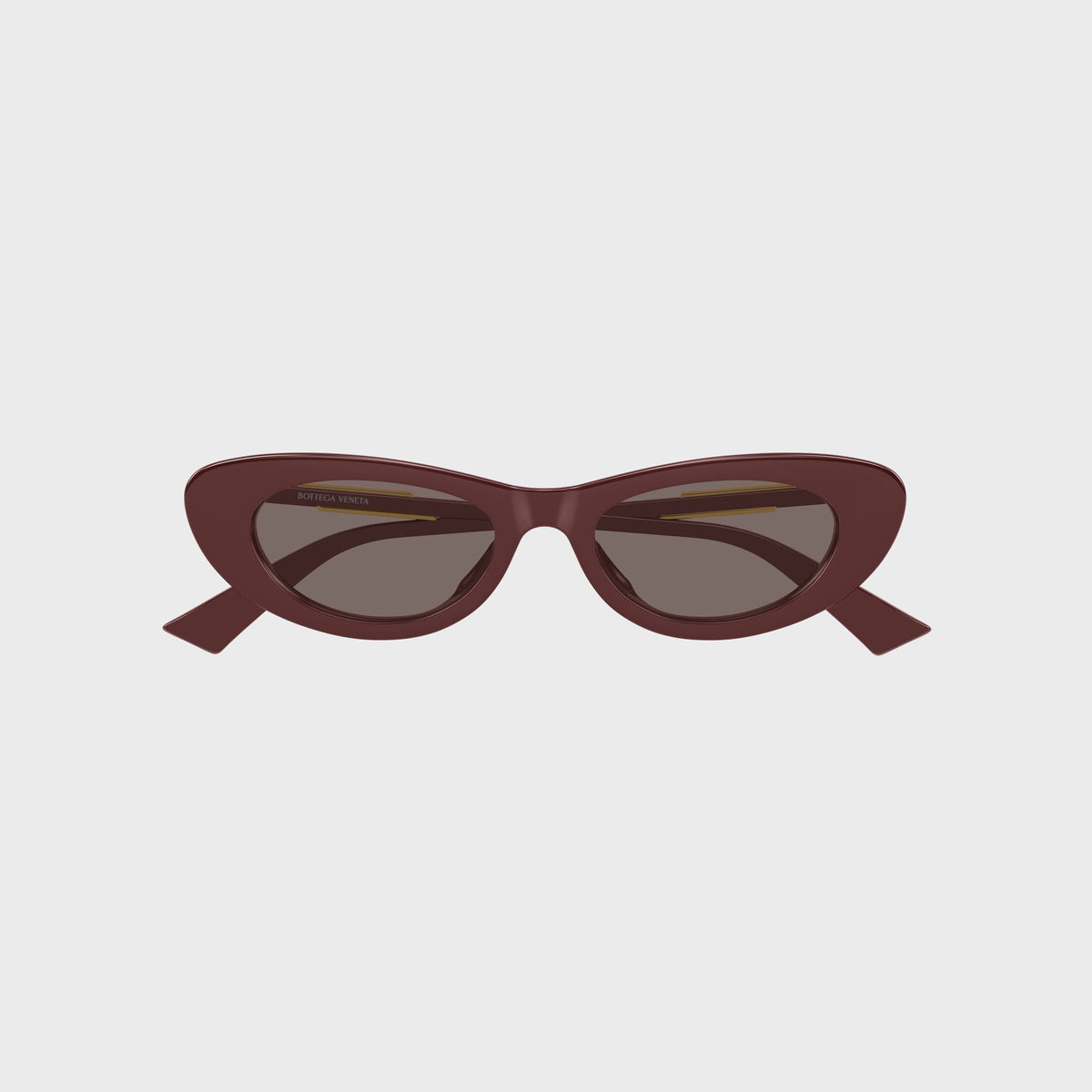 Bottega Veneta Snap Oval Sunglasses - Burgundy / Brown
